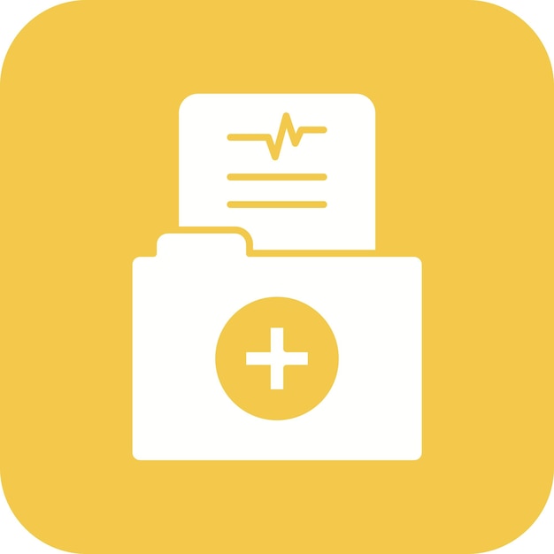 El icono vectorial de la carpeta médica se puede utilizar para el conjunto de iconos de la farmacia