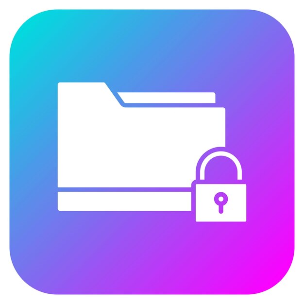 El icono vectorial de carpeta protegida se puede utilizar para el conjunto de iconos de protección y seguridad