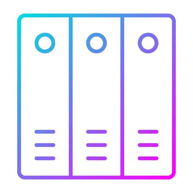 El icono vectorial de carpetas se puede usar para el conjunto de iconos de la biblioteca