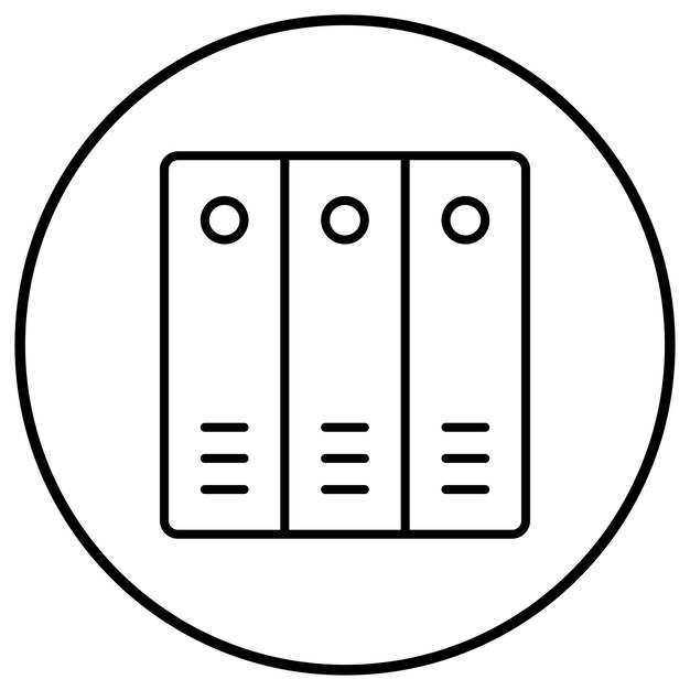 El icono vectorial de carpetas se puede usar para el conjunto de iconos de la biblioteca