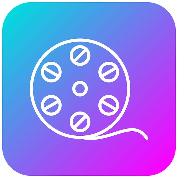 El icono vectorial del carrete de película se puede utilizar para el conjunto de iconos de producción de video