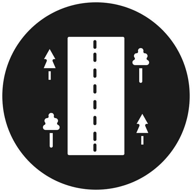 El icono vectorial de la carretera se puede utilizar para el conjunto de iconos de mapa y navegación