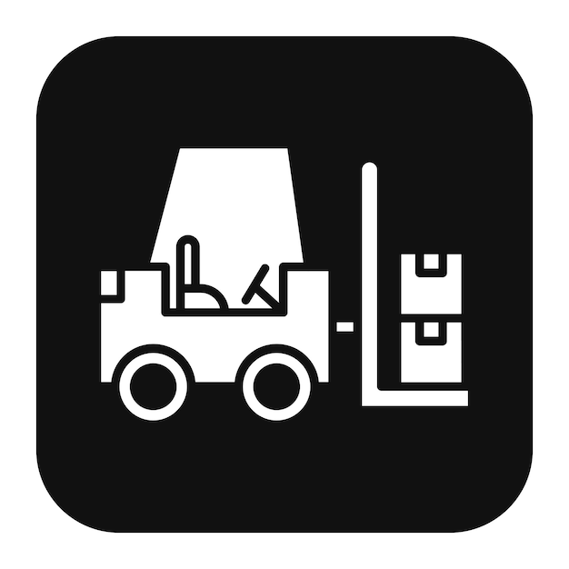 El icono vectorial de la carretilla elevadora se puede utilizar para el conjunto de iconos del almacén