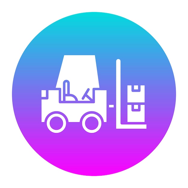 El icono vectorial de la carretilla elevadora se puede utilizar para el conjunto de iconos del almacén