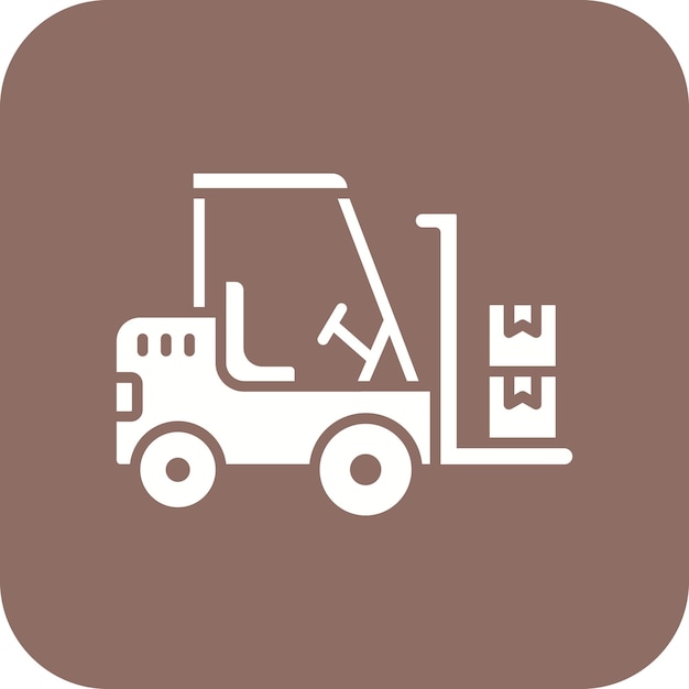 El icono vectorial de la carretilla elevadora se puede utilizar para el conjunto de iconos de entrega y logística