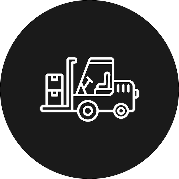 El icono vectorial de la carretilla elevadora se puede utilizar para el conjunto de iconos de herramientas de construcción