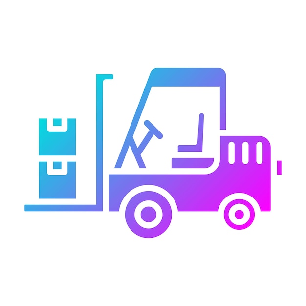 El icono vectorial de la carretilla elevadora se puede utilizar para el conjunto de iconos de herramientas de construcción