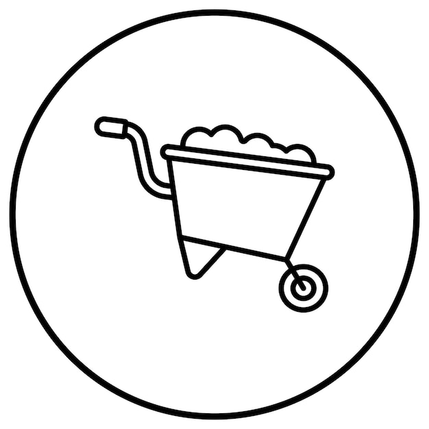 El icono vectorial de la carretilla se puede utilizar para el conjunto de iconos de herramientas de construcción