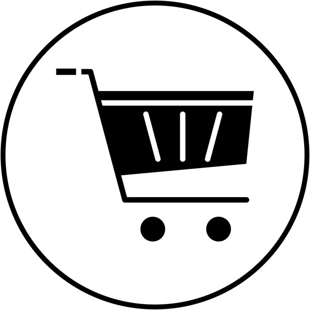 El icono vectorial del carrito de compras se puede utilizar para el conjunto de iconos de entrega de alimentos