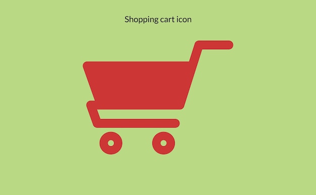 El icono vectorial del carrito de compras tiene un diseño plano aislado sobre un fondo blanco