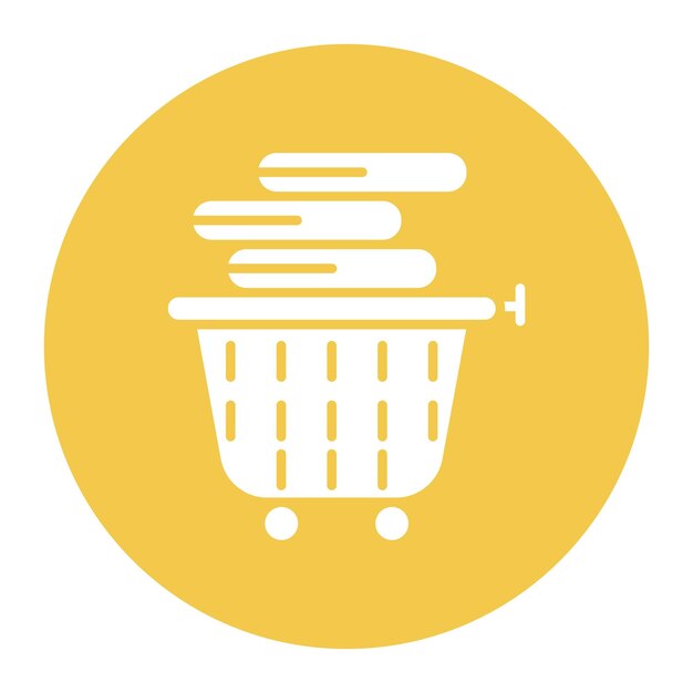 El icono vectorial del carrito de lavandería se puede utilizar para el conjunto de iconos de la lavandería