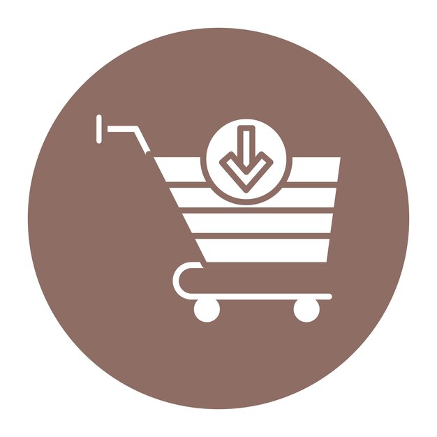 El icono vectorial del carrito se puede utilizar para el conjunto de iconos del supermercado
