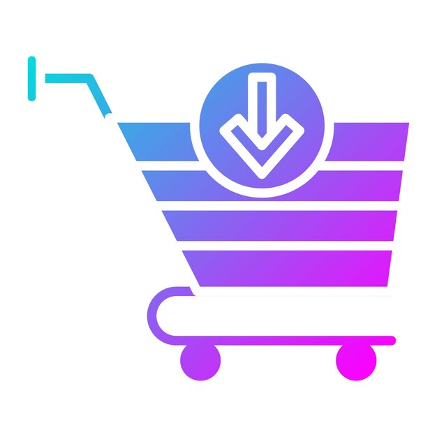 El icono vectorial del carrito se puede utilizar para el conjunto de iconos del supermercado