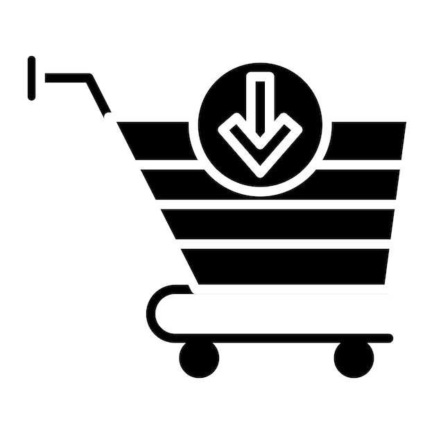 El icono vectorial del carrito se puede utilizar para el conjunto de iconos del supermercado