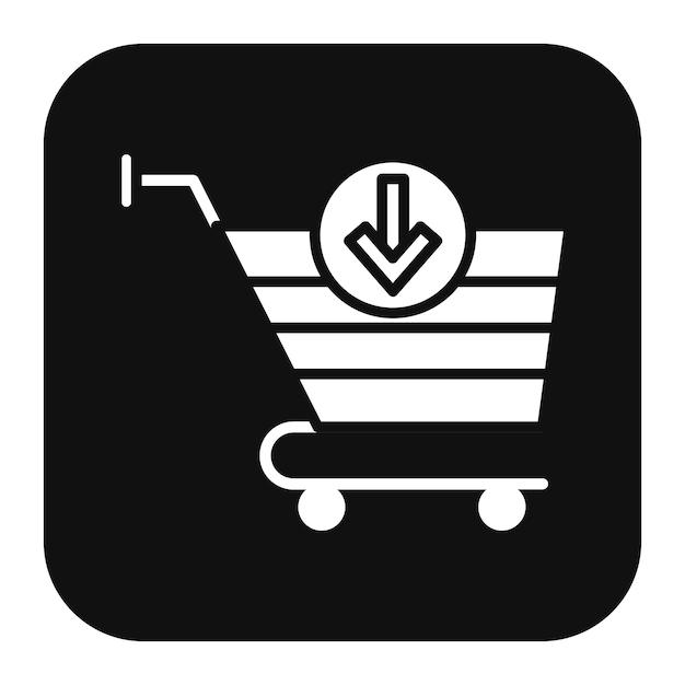 El icono vectorial del carrito se puede utilizar para el conjunto de iconos del supermercado