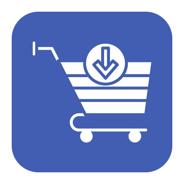 El icono vectorial del carrito se puede utilizar para el conjunto de iconos del supermercado