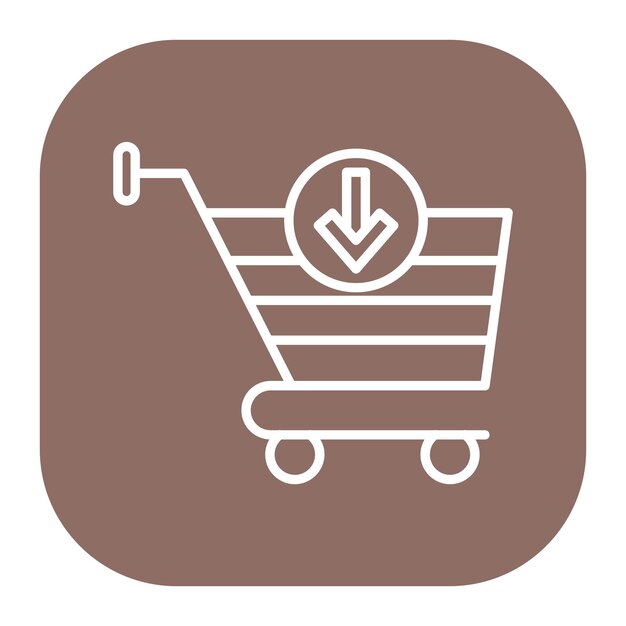El icono vectorial del carrito se puede utilizar para el conjunto de iconos del supermercado