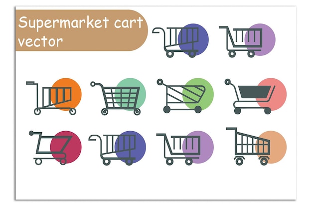 El icono vectorial del carrito del supermercado Pro Vector