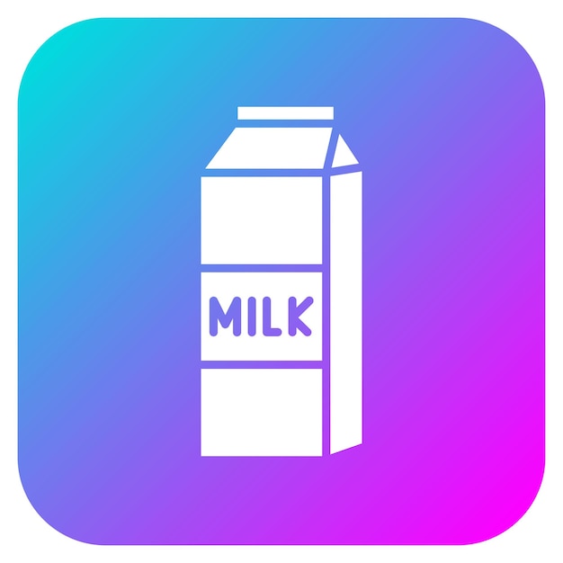 El icono vectorial del cartón de leche se puede utilizar para el conjunto de iconos de la mañana y el desayuno