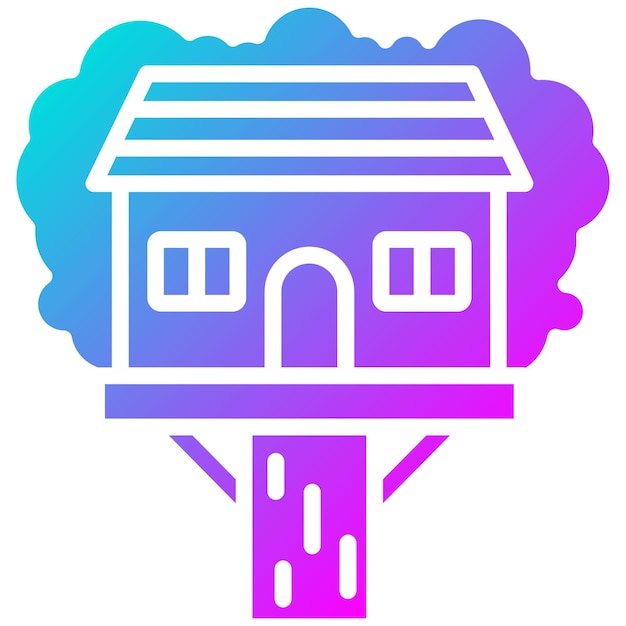 El icono vectorial de la casa del árbol se puede usar para el conjunto de iconos de diversión al aire libre