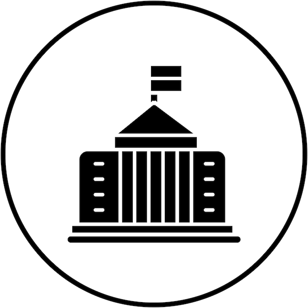 El icono vectorial de la Casa Blanca se puede usar para el conjunto de iconos de puntos de referencia