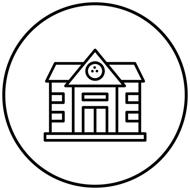 El icono vectorial de la casa del club se puede usar para el conjunto de iconos de Golf