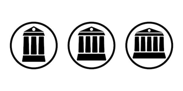 Icono vectorial de casa de columnas templo griego panhteon romano museo banco y edificio universitario