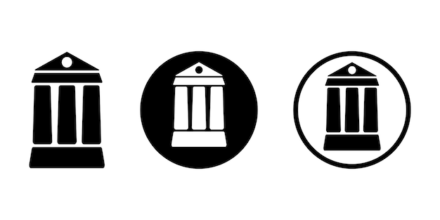 Icono vectorial de casa de columnas templo griego panhteon romano museo banco y edificio universitario