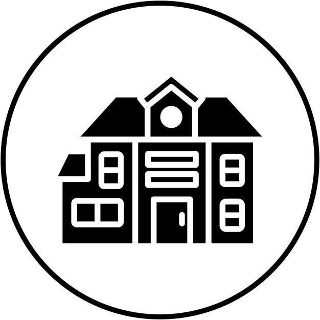 El icono vectorial de la casa de condominio se puede usar para el conjunto de iconos del tipo de casas