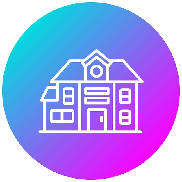El icono vectorial de la casa de condominio se puede usar para el conjunto de iconos del tipo de casas