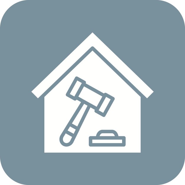 El icono vectorial de la casa de la corte se puede usar para el conjunto de iconos de Crimen y Ley
