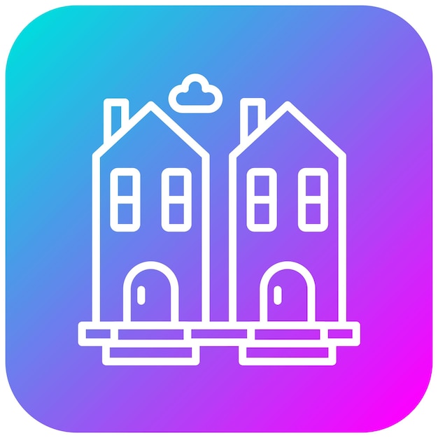El icono vectorial de la casa holandesa se puede utilizar para el conjunto de iconos del tipo de casas