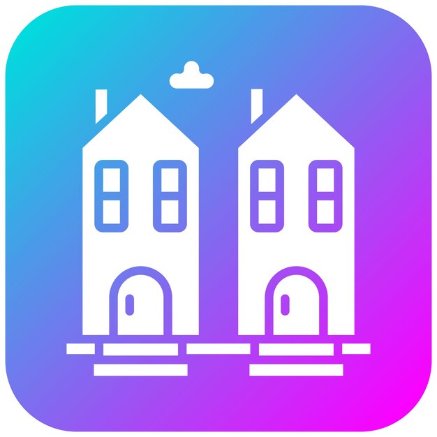 El icono vectorial de la casa holandesa se puede utilizar para el conjunto de iconos del tipo de casas