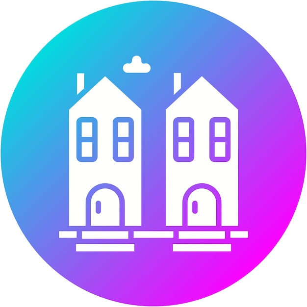 El icono vectorial de la casa holandesa se puede utilizar para el conjunto de iconos del tipo de casas