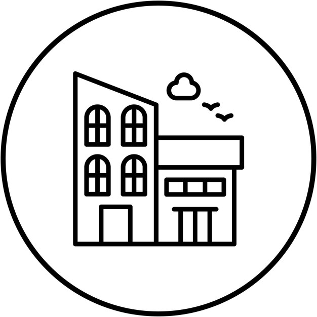 El icono vectorial de la casa italiana se puede usar para el conjunto de iconos de Italia