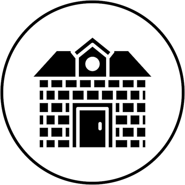 El icono vectorial de la casa de ladrillo se puede utilizar para el conjunto de iconos del tipo de casas