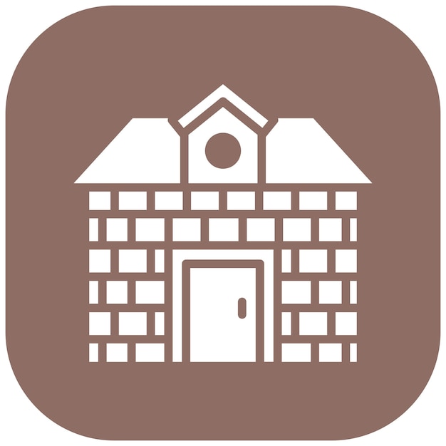 El icono vectorial de la casa de ladrillo se puede utilizar para el conjunto de iconos del tipo de casas