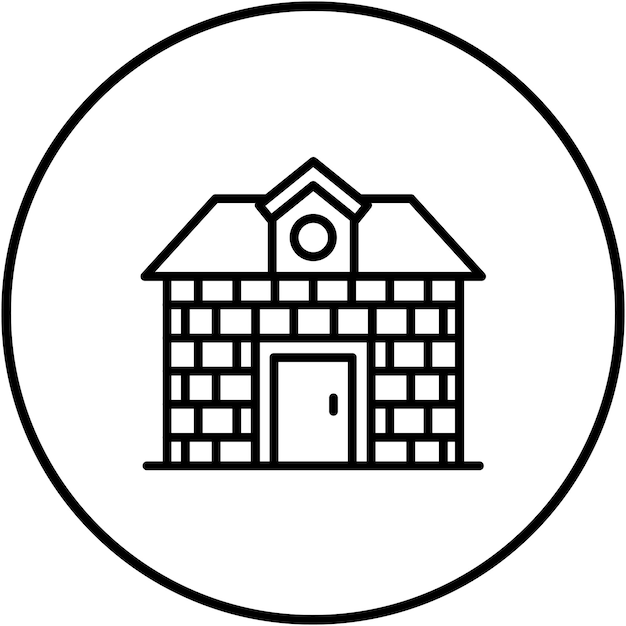 El icono vectorial de la casa de ladrillo se puede utilizar para el conjunto de iconos del tipo de casas