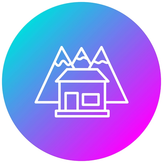 El icono vectorial de la casa de montaña se puede usar para el conjunto de iconos del tipo de casas