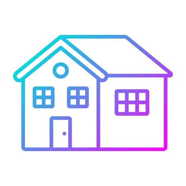 El icono vectorial de la casa se puede usar para el conjunto de iconos de bienes raíces