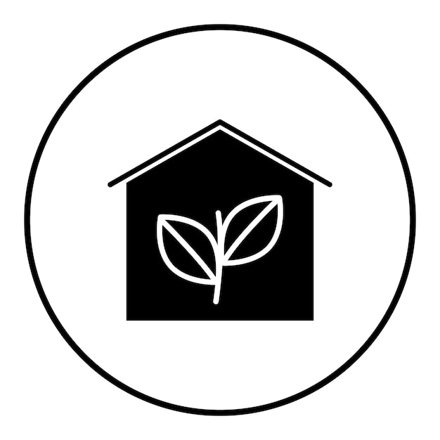 El icono vectorial de la Casa Verde se puede utilizar para el conjunto de iconos de Energía Sostenible