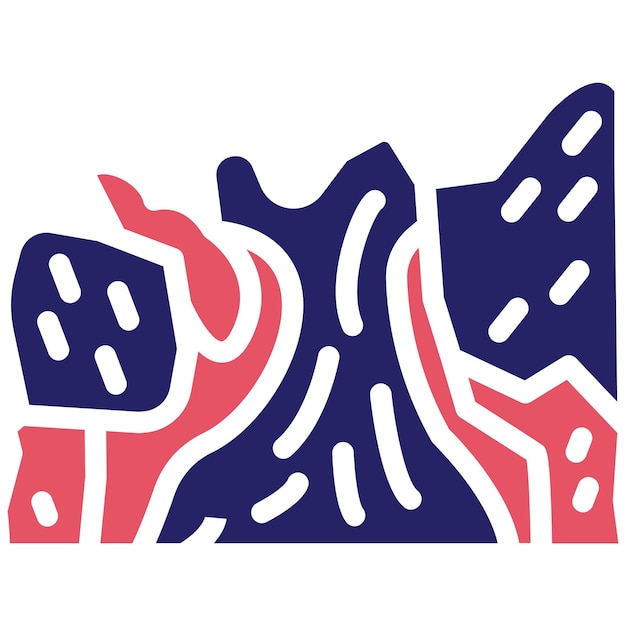 Icono vectorial de cascada de paisaje Ilustración del conjunto de iconos de paisajes