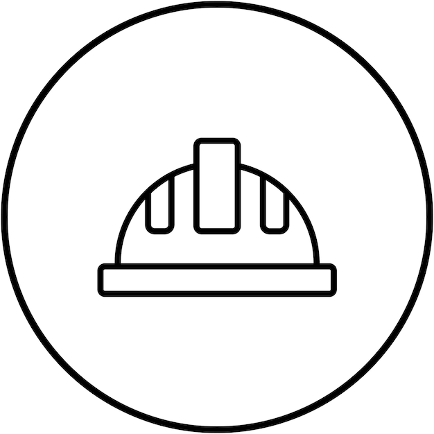 El icono vectorial del casco se puede usar para el conjunto de iconos del Día del Trabajo
