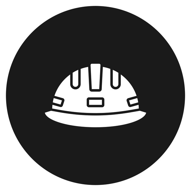 El icono vectorial del casco de seguridad se puede utilizar para el conjunto de iconos de herramientas de construcción