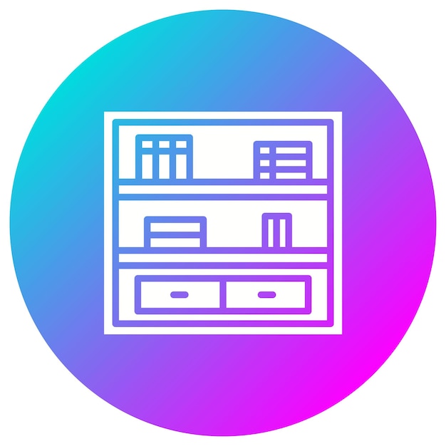El icono vectorial del caso del libro se puede utilizar para el conjunto de iconos interiores