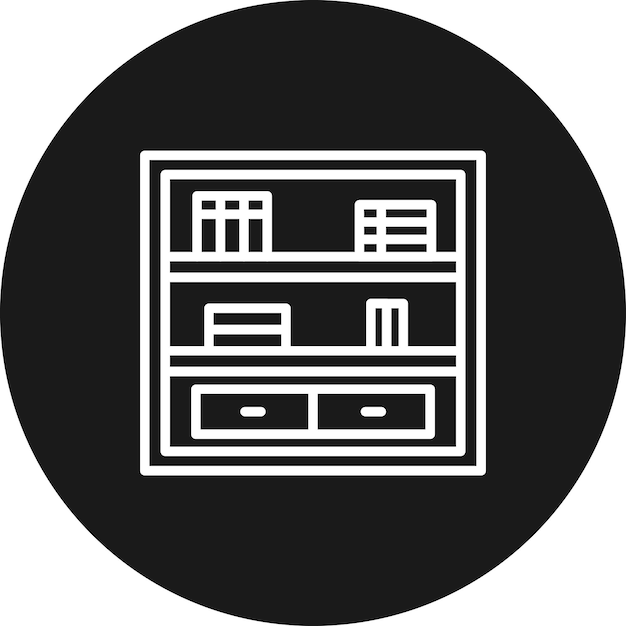 El icono vectorial del caso del libro se puede utilizar para el conjunto de iconos interiores