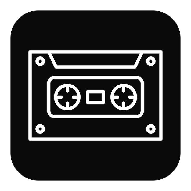 El icono vectorial del cassette se puede utilizar para el conjunto de iconos de comunicación y medios