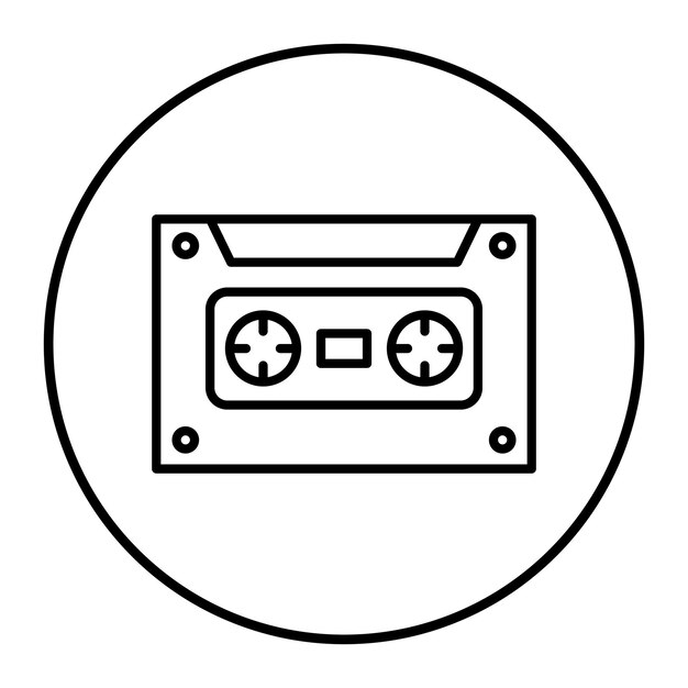El icono vectorial del cassette se puede utilizar para el conjunto de iconos de comunicación y medios