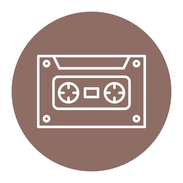 El icono vectorial del cassette se puede utilizar para el conjunto de iconos de comunicación y medios