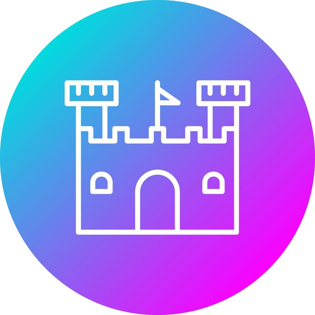 El icono vectorial del castillo de arena se puede usar para el conjunto de iconos de verano
